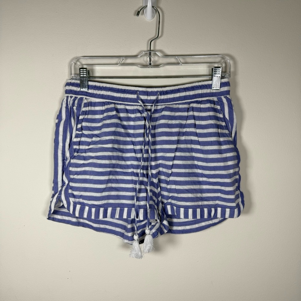 Vineyard Vines Nautical Blue and White Striped Cotton Tassel Shorts Size Small